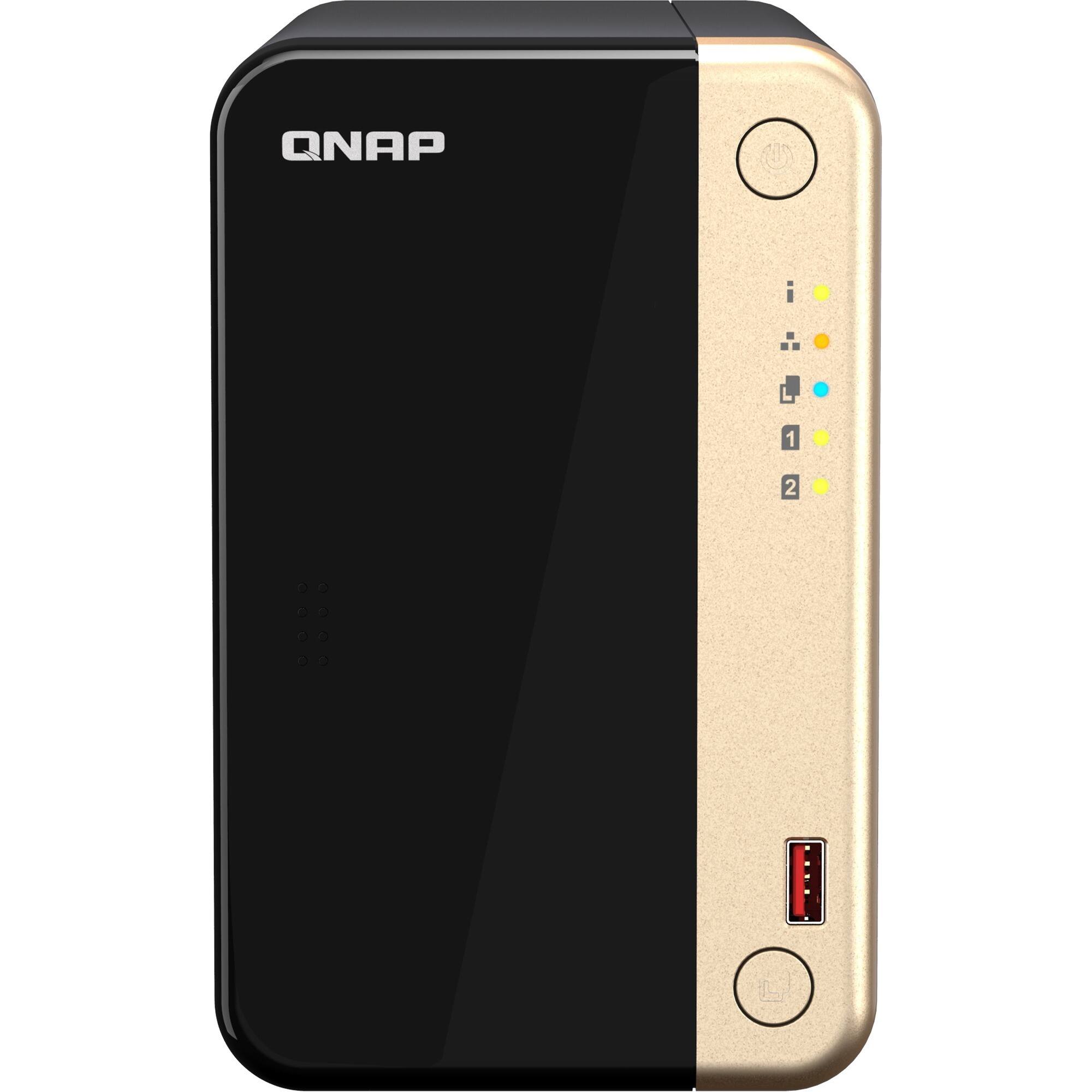 Alt View 1. QNAP - QNAP Turbo NAS TS-264-8G SAN/NAS Storage System - 1 x Intel Celeron N5095 Quad-core (4 Core) - 2 x HDD Supported - 0 x - Black.