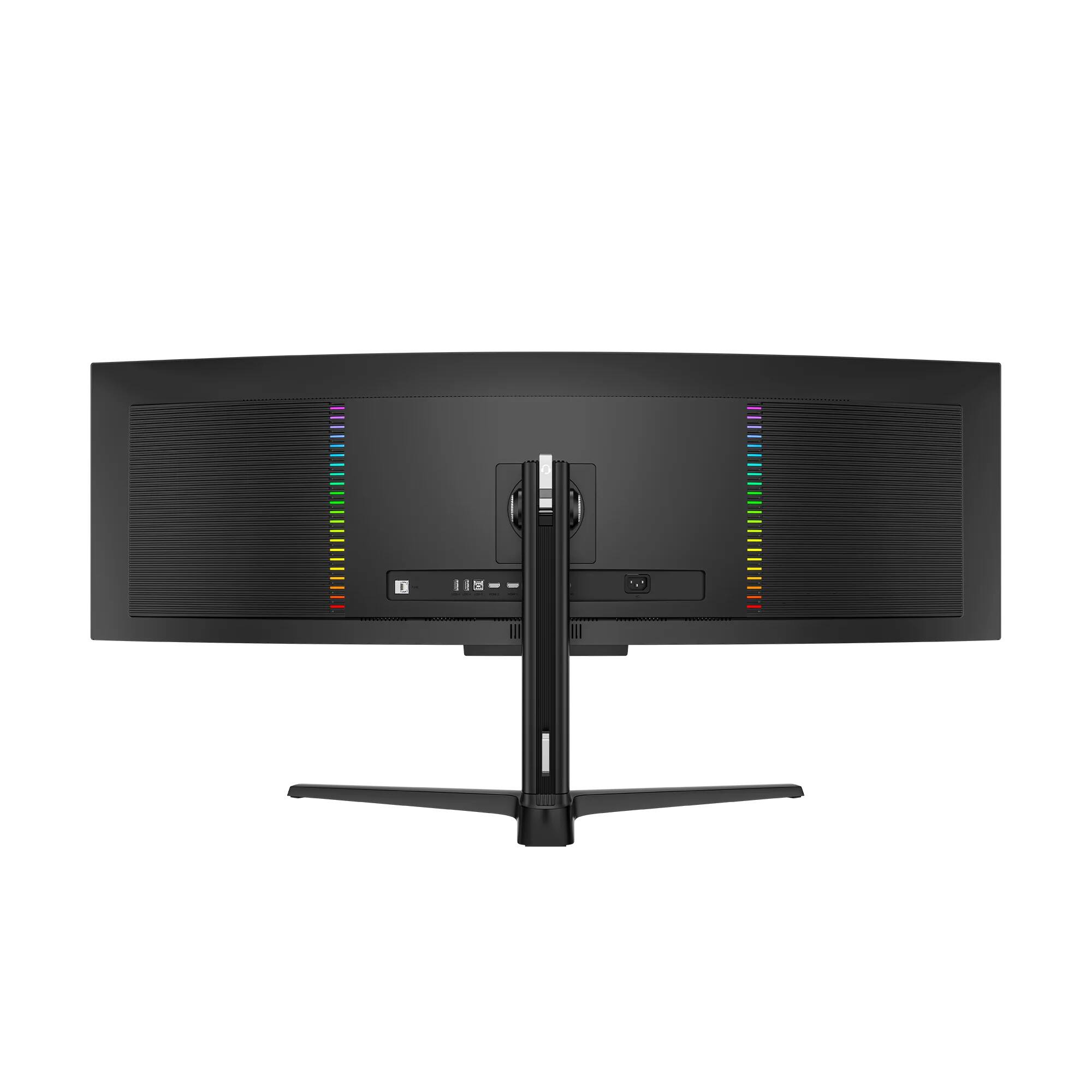 Back. Deco Gear - Deco Gear 49" Super UltraWide QD-OLED DQHD Monitor 5120x1440 144Hz USB-C 90W KVM HDMI DP Adaptive-Sync Adjustable - Black.