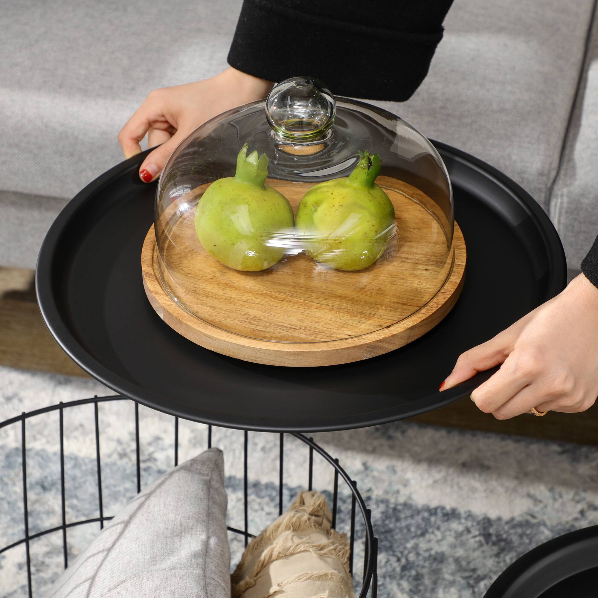 Alt View 7. Homcom - Table Set - Black.