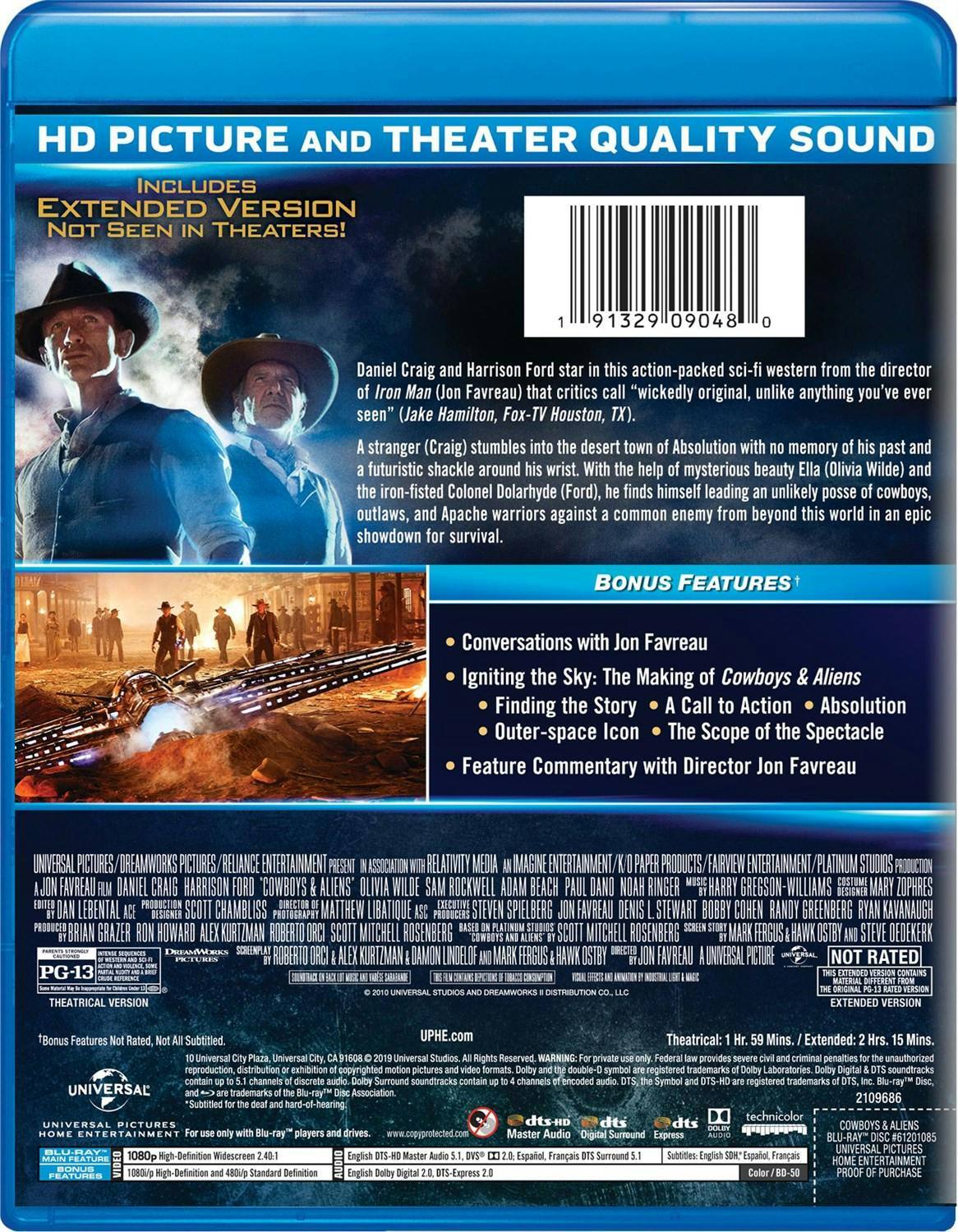 Back. Cowboys and Aliens (Blu-ray New Box Art) [Blu-ray].