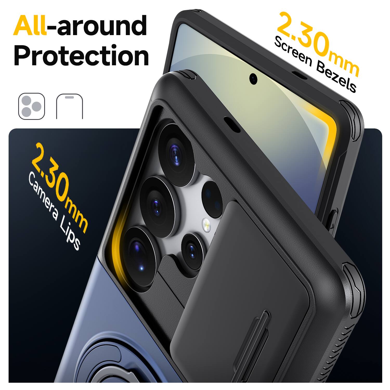 All-around Protection  
2.30mm Camera Lips  
2.30mm Screen Bezels