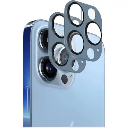Angle. SaharaCase - ZeroDamage Camera Lens Protector for Apple iPhone 13 Pro and iPhone 13 Pro Max (2-Pack) - Blue.