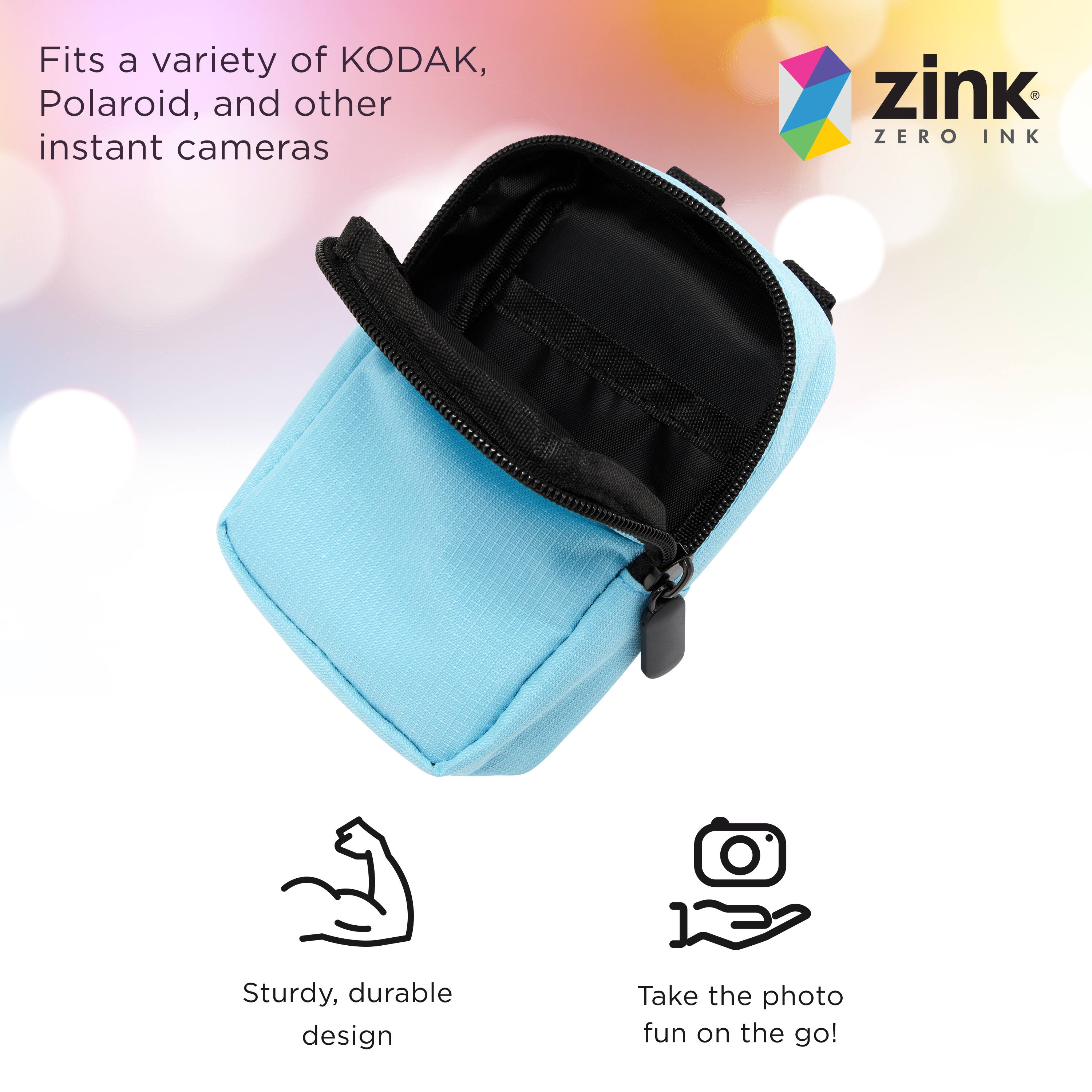 Fits a variety of KODAK, Polaroid, and other instant cameras

Sturdy, durable design

Take the photo fun on the go!

zink ZERO INK