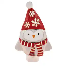 Ganz - Winter Bird Snowflake Hat Zinc Plug In Night Light 5.5 Inch - Red