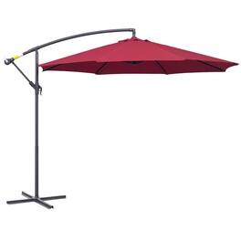 Outsunny - 10' Cantilever Hanging Tilt Offset Patio Umbrella with UV & Water Fighting Material and Cross Base - Red