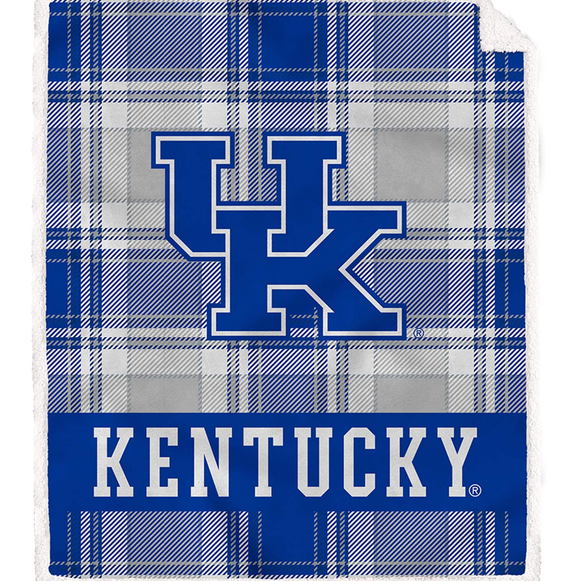 Pegasus - Kentucky Wildcats 50" x 60" Bold Plaid Ultra Soft Sherpa Blanket - Multicolor