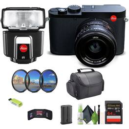 Leica - Q3 Compact Camera, 60MP Full-Frame BSI CMOS Sensor Bundle (International Version) - Black