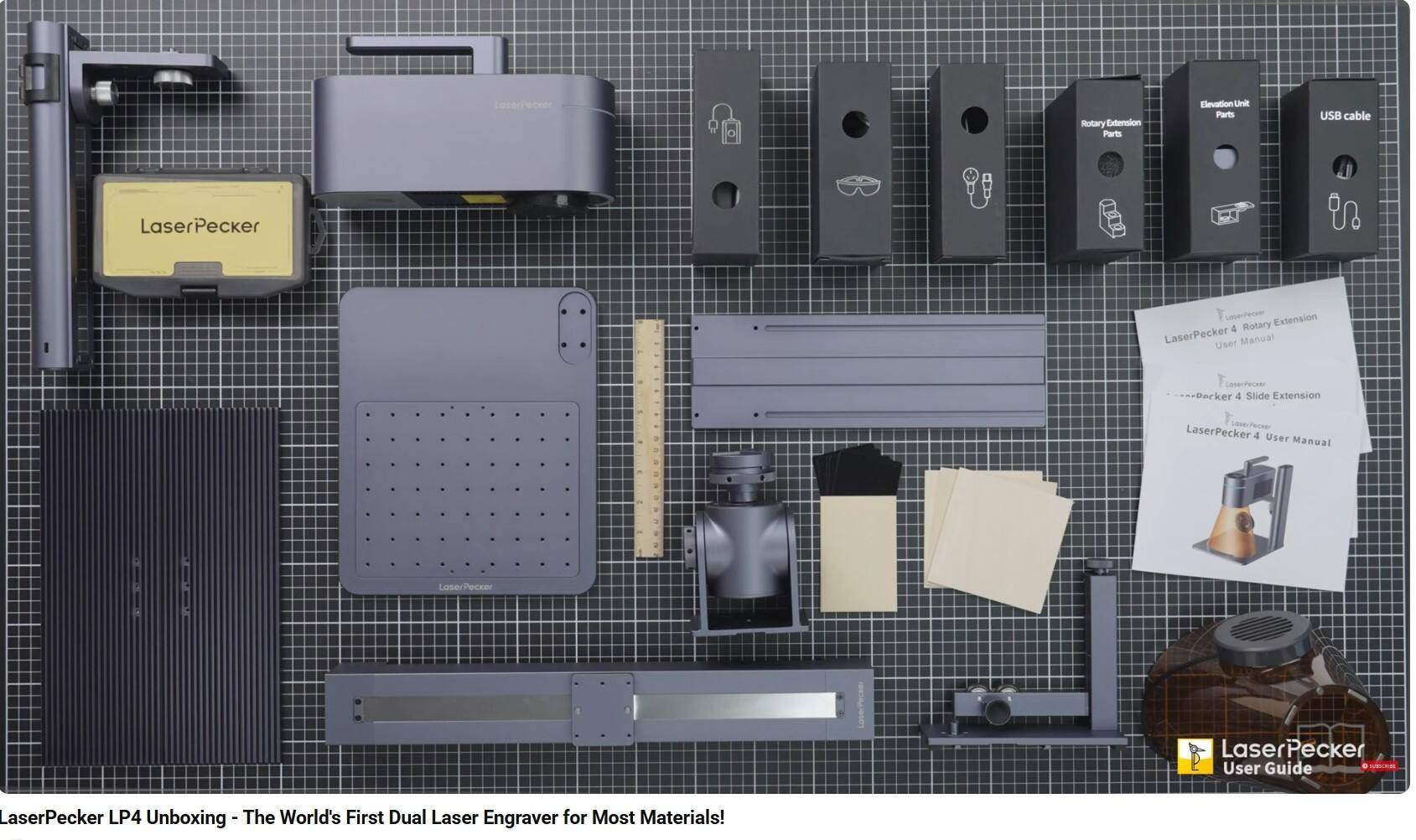 LaserPecker LP4 Dual Laser Engraver with Rotary & Slide Extensions