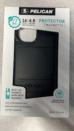 PELICAN 16 | 4.8 PROTECTOR FOOT METERS DROP TEST APPROVED (MAGNETIC)
PELICAN BUILT-IN MAGNETS WORK WITH MAGSAFE®
MILITARY GRADE DROP PROTECTION
DUAL LAYER CONSTRUCTION
MADE WITH RECYCLED MATERIALS
LIFETIME GUARANTEE
FOR 2024 iPhone