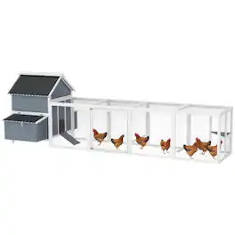 PULUZ - 156 inch Extra Large Wooden Chicken Coop with 2 Nesting Box, Run Cage, Waterproof Wave Roof, for 10-15 Chickens