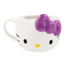 Silver Buffalo - Sanrio Hello Kitty Bow Sculpted Ceramic Mug | Holds 20 Ounces - Purple