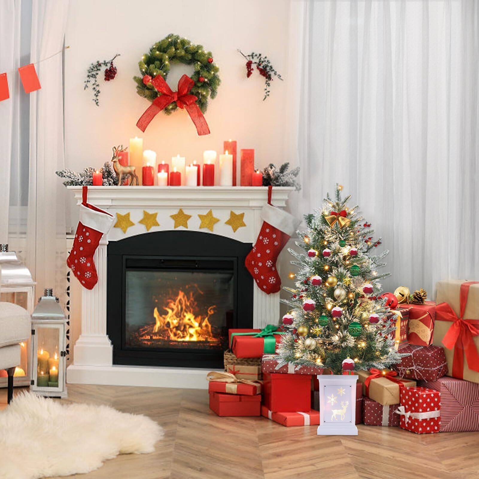 Alt View 7. Acekool - 3 Ft Christmas Tree, Fiber Optic Light-Style Artificial Christmas Tree with Base, Xmas Tree with Timer - Green.