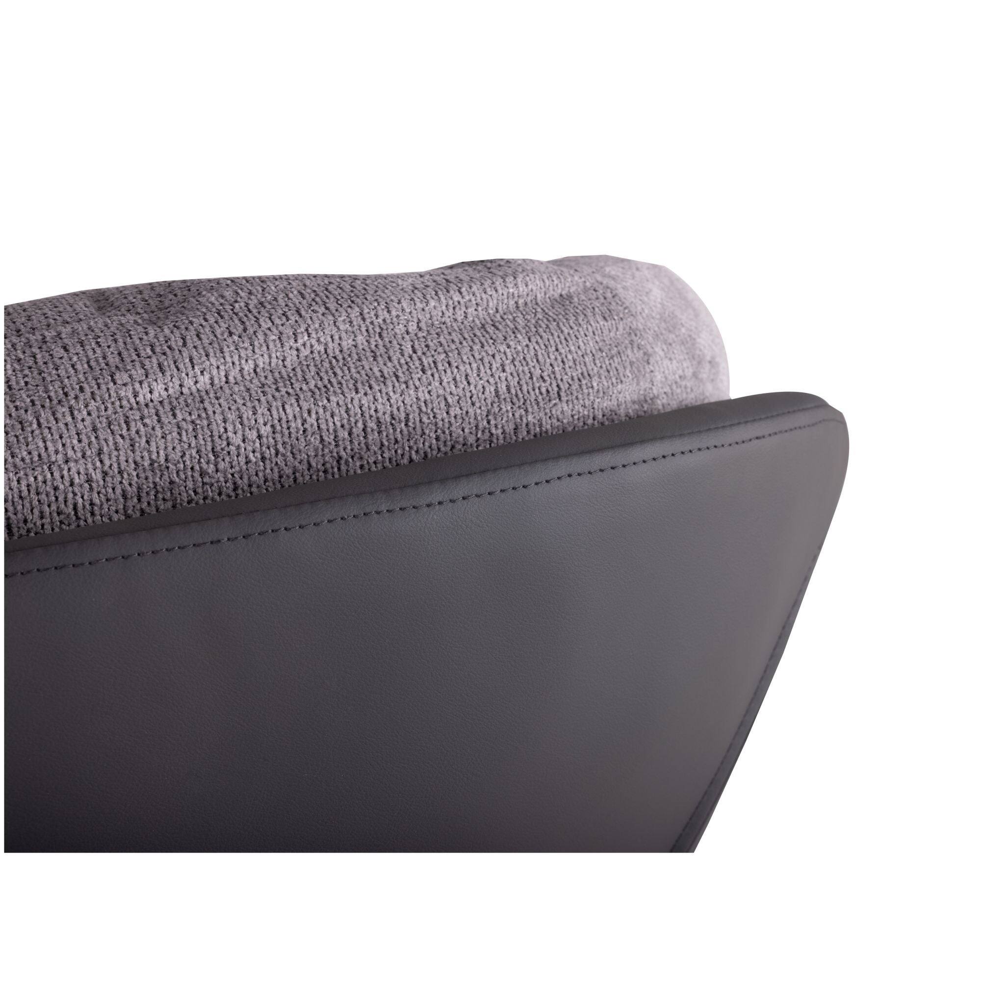 Alt View 3. Boyel Living - Light Gray Modern Chenille Chair. Swivel Office Chair with Faux Leather and Black Metal Base Frame for Small Spaces - Gray.