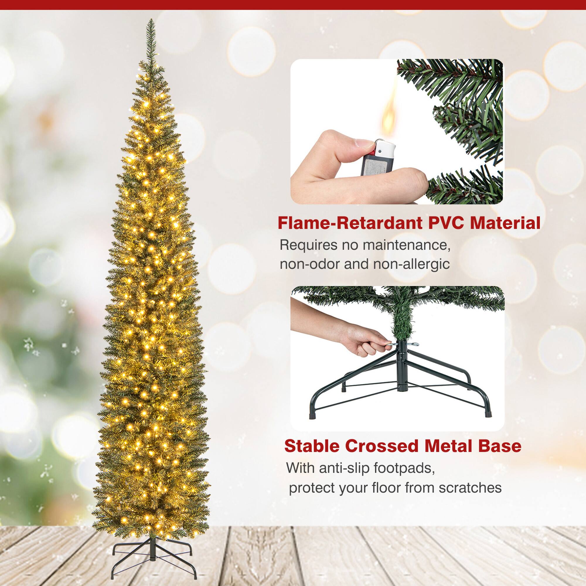 Flame-Retardant PVC Material  
Requires no maintenance, non-odor and non-allergic  

Stable Crossed Metal Base  
With anti-slip footpads, protect your floor from scratches