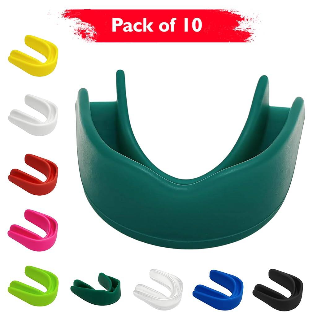 Amber Sporting Goods - Breathable Boil & Bite MMA Mouth Guard for Boxing & Wrestling, Super Tough Combat Mouthpiece – (Pack of 10) - Green price history on PriceWatchPro