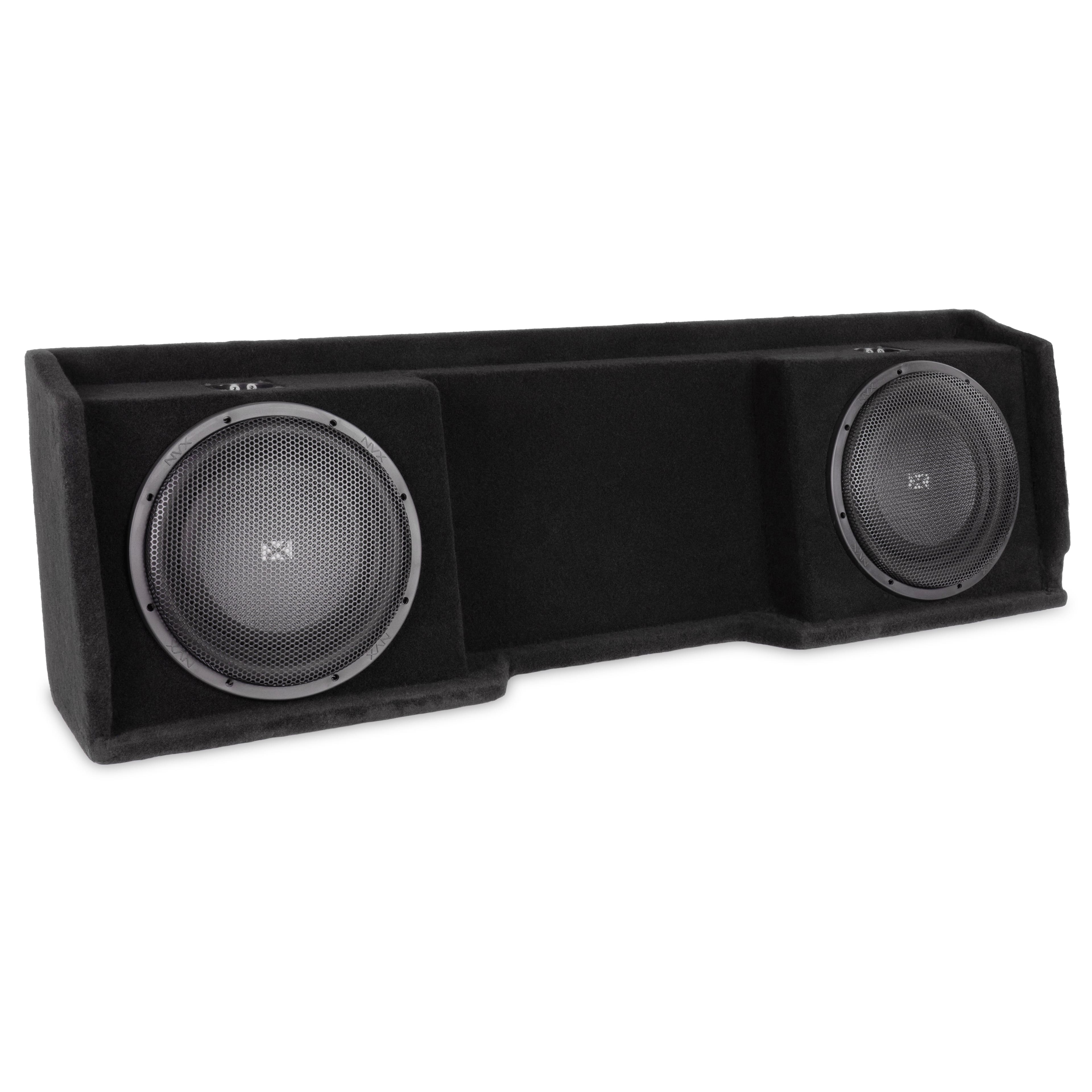 NVX - Custom Fit 800W RMS Dual 12in Sealed Loaded Down Firing Subwoofer Enclosure for 1999-2006 Chevrolet Silverado and GMC