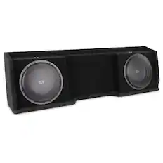 Front. NVX - Custom Fit 800W RMS Dual 12in Sealed Loaded Down Firing Subwoofer Enclosure for 1999-2006 Chevrolet Silverado and GMC.