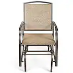 Front. Kadyn - Steel Frame Garden Swing Single Glider Chair Rocking Seating Patio Rocking Chairs PorchBackyardIndoor and Garden - Brown.