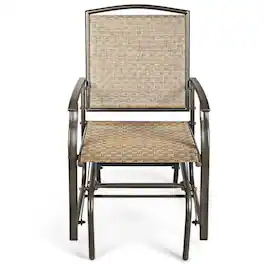 Kadyn - Steel Frame Garden Swing Single Glider Chair Rocking Seating Patio Rocking Chairs PorchBackyardIndoor and Garden - Brown