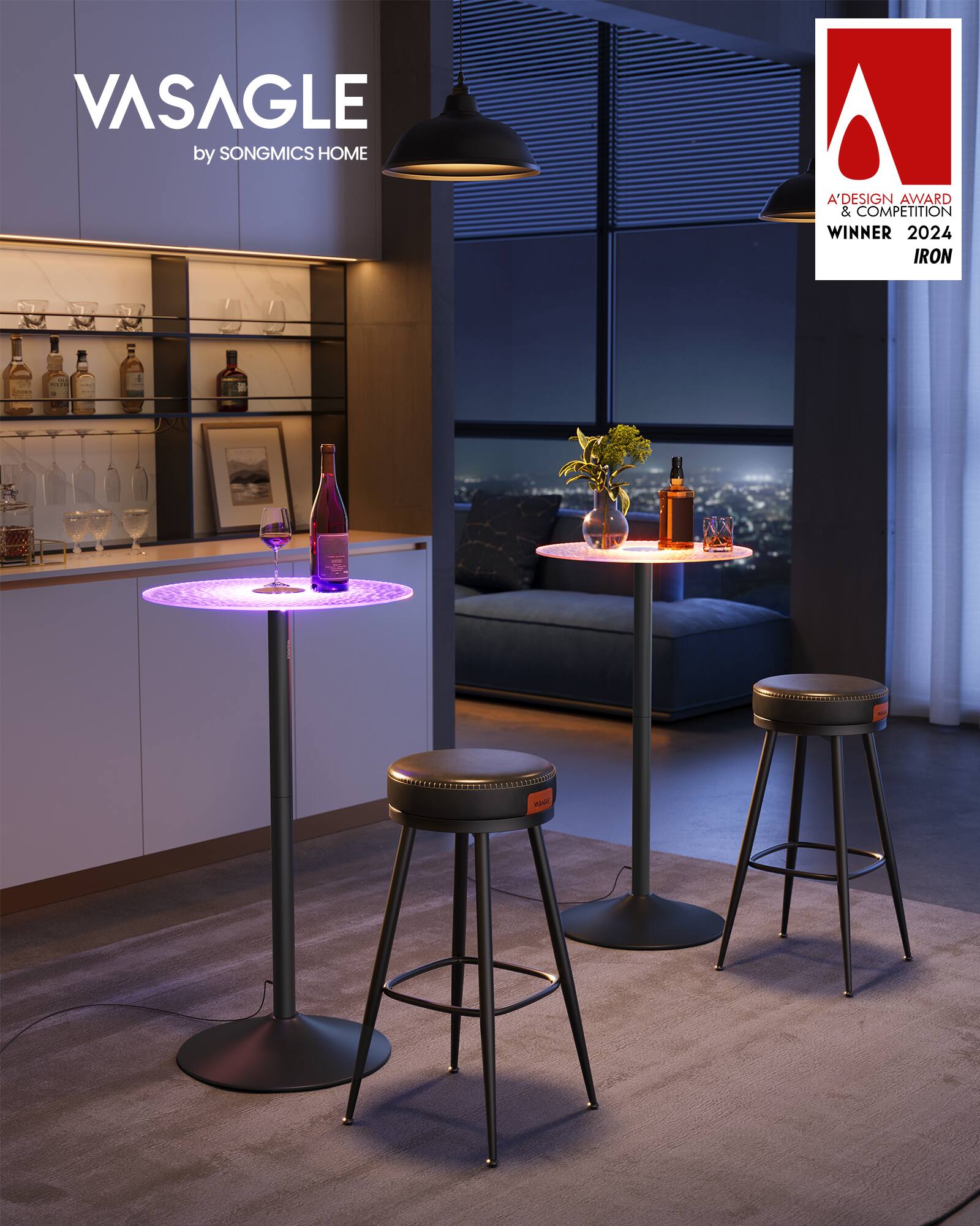 VASAGLE by SONGMICS HOME  
A'DESIGN AWARD & COMPETITION WINNER 2024  
IRON