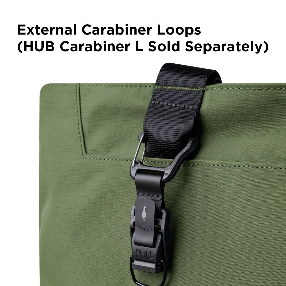 External Carabiner Loops  
(HUB Carabiner L Sold Separately)