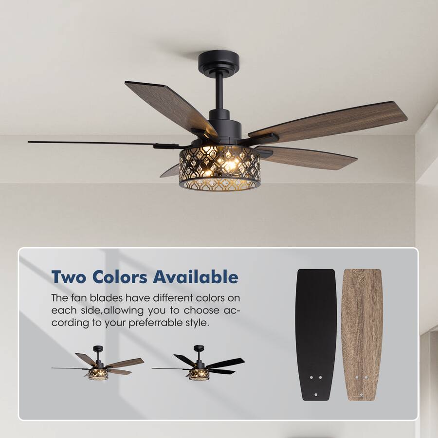 52d Remote Siljoy 52 inch Modern Crystal Ceiling Fan Light Remote APP Control ...