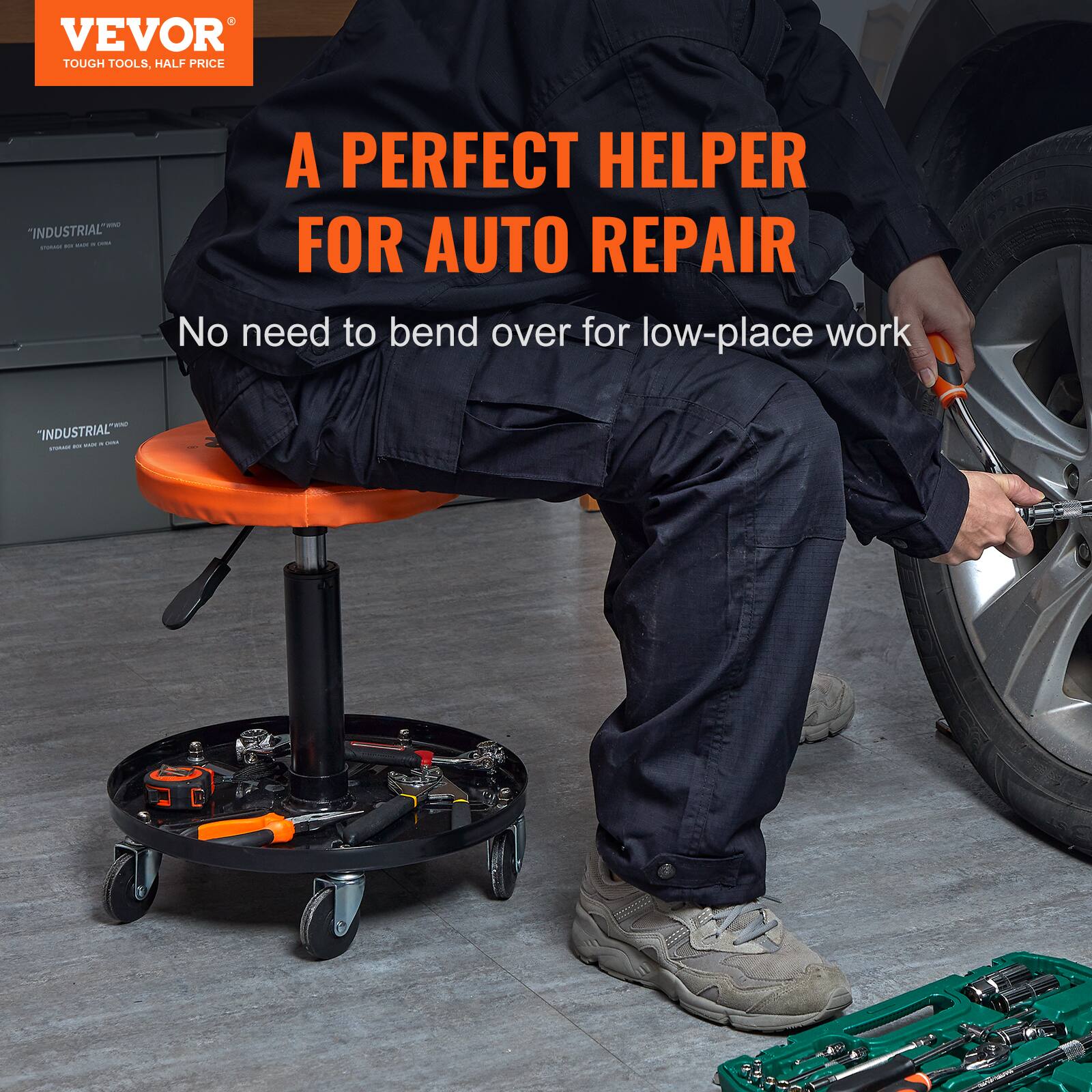 VEVOR TOUGH TOOLS, HALF PRICE - "INDUSTRIAL" - A PERFECT HELPER FOR AUTO REPAIR No need to bend over for low-place work