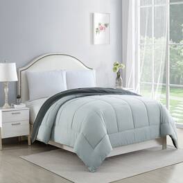 Bibb Home - 2-Tone Reversible Down Alternative Comforter - Silver/Grey