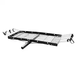 Tow Tuff - 62 Inch Steel Cargo Carrier and Bike Rack, Fits All 2 Inch Receivers - Black