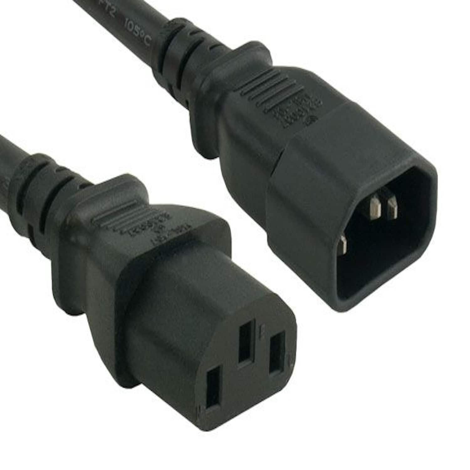 Sanoxy - Cables and Adapters; 12ft 14 AWG Computer Power Extension Cord (IEC320 C13 to IEC320 C14) - Black