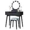 Front. Costway - Costway Vanity Makeup Dressing 8 Dimmable Bulbs Lighted - Black.