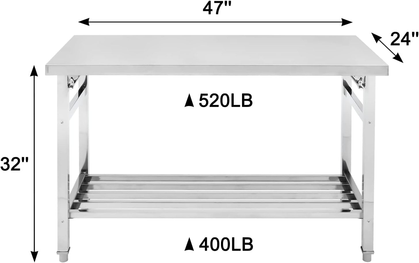 47" x 24"  
520LB  
32"  
400LB