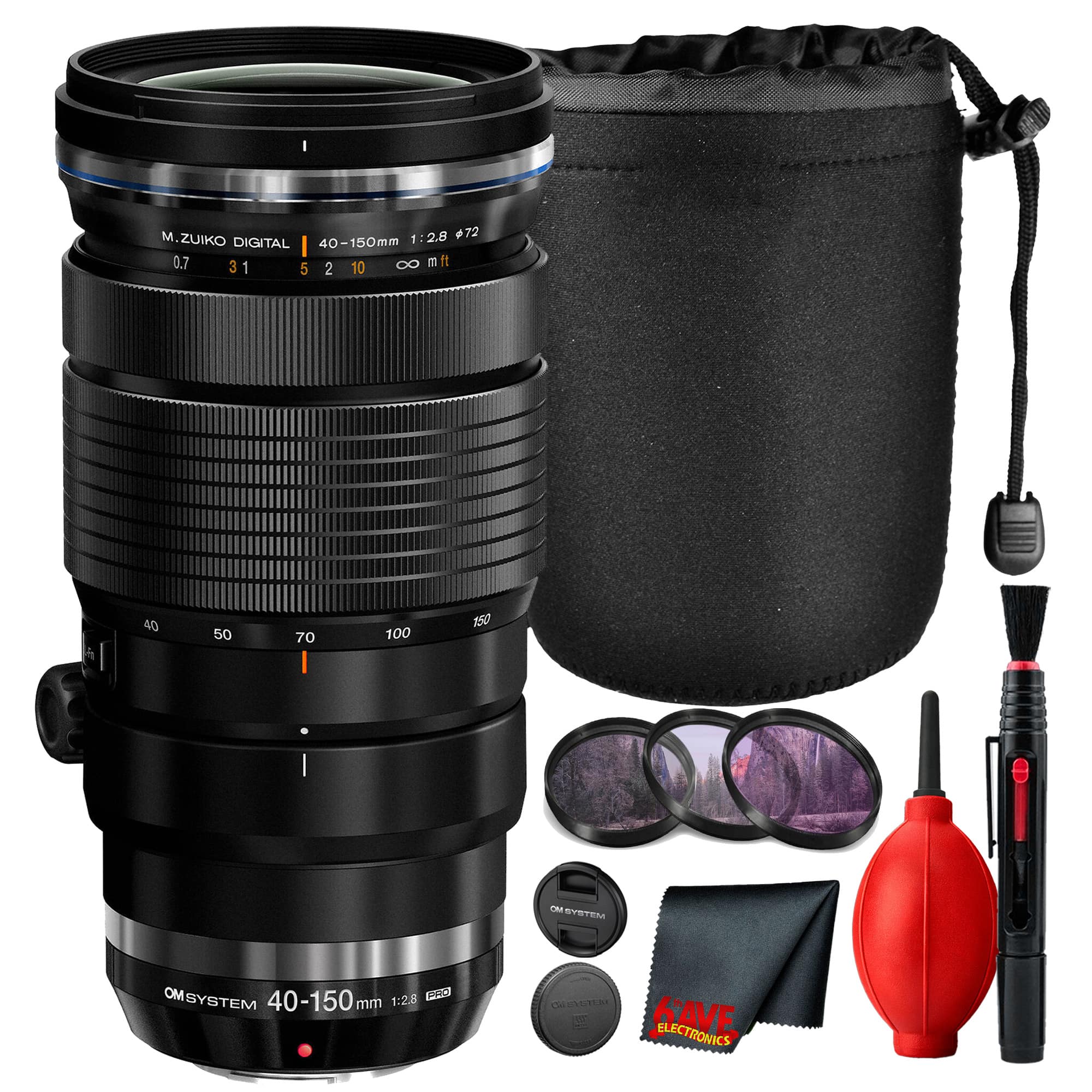M.ZUIKO DIGITAL | 40-150mm 1:2.8 72  
0.7 31 5 2 10 mft  
40  
50  
70  
100  
150  
CM SYSTEM  
OM SYSTEM 40-150 1:2.8 PRO mm  
CAVE ELECTRONICS