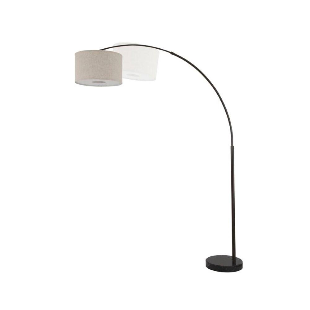 Angle. FC Design - FC Design Modern 81" Tall Standing Adjustable Arched Floor Lamp with Drum Shade and Marble Base - Beige.