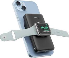 iWalk - MAG-X Magnetic Wireless 10000mAh Power Bank with iWatch Charger PD Fast Charging Portable Charger - Black