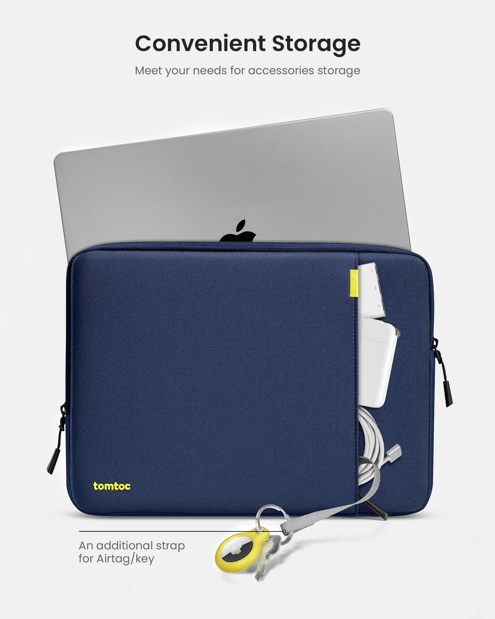 Convenient Storage  
Meet your needs for accessories storage  

tomtoc  

An additional strap for AirTag/key