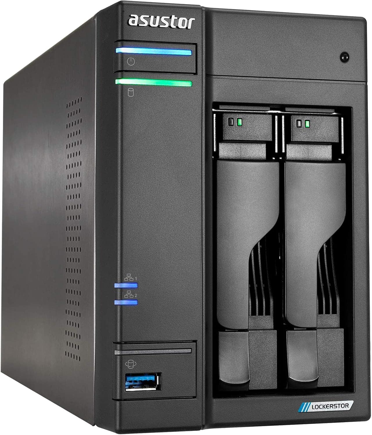 Asustor - Lockerstor 2 Gen2 AS6702T 2 Bay NAS, Quad-Core 2.0GHz CPU Network Attached Storage (Diskless)