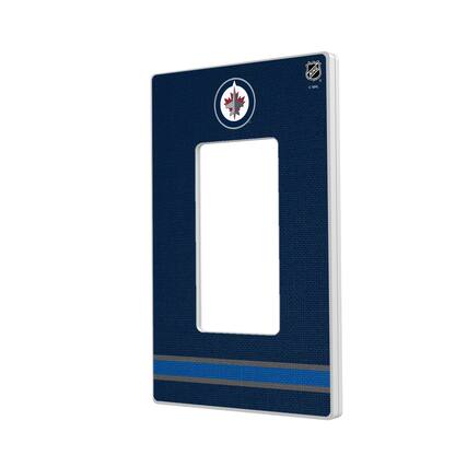 Front. Keyscaper - Winnipeg Jets Single Rocker Lightswitch Plate - Multicolor.