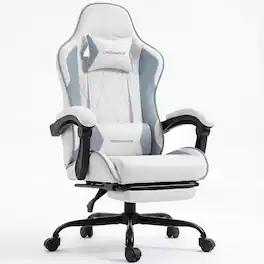 Dowinx - Comfortable spring office chair, simple and minimalist design, available in multiple colors, ergonomically designed - White and Blue