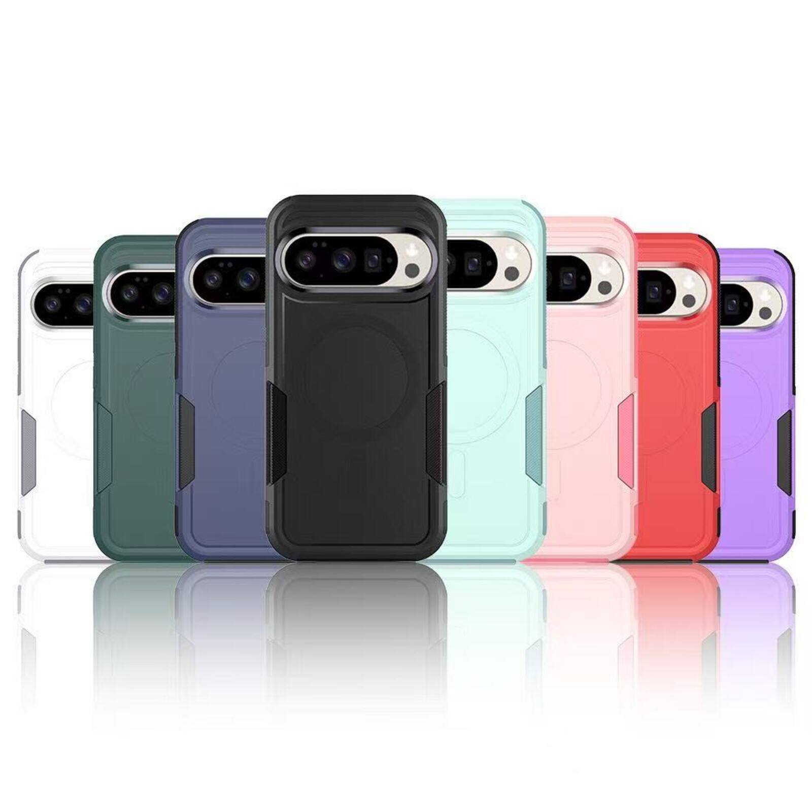 Alt View 5. UUCOVER - Shockproof Magnetic Case for Google Pixel 10 /10 Pro / 9 / 9 Pro, Compatible with MagSafe Dual Layer Heavy Duty Cover - Purple.