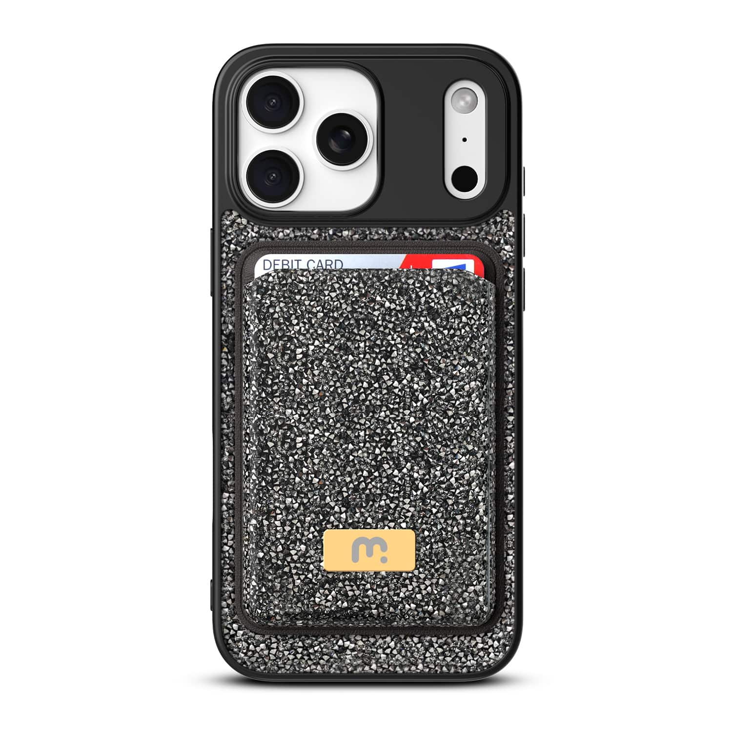 Mybat Pro - Bijou Series MagSafe Bundle with Diamond Case + MagStash Wallet for Apple iPhone 17 Pro - Graphite Smoke - Black