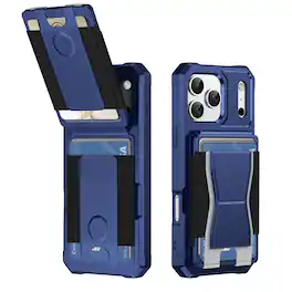 UUCOVER - Wallet Case for Apple iPhone 17 Pro Max with Elastic Card Slot Holder and Kickstand, Shockproof Drop Protection Cover - Darkblue