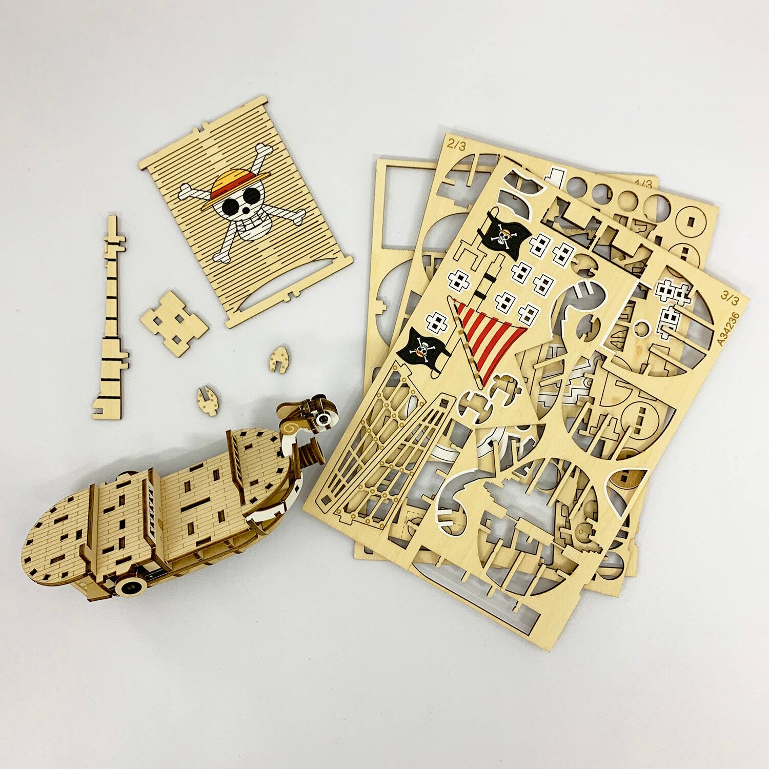 Going Merry ウッドパズル 88ピース 3D Puzzle 3D DIY Puzzle: One Piece Going Merry Ship wa gu mi 88pcs