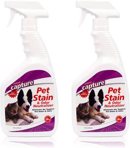 Capture - Pet Stain & Odor Neutralizer for Cats and Dogs, 32 oz Spray, Pack of 2 - White