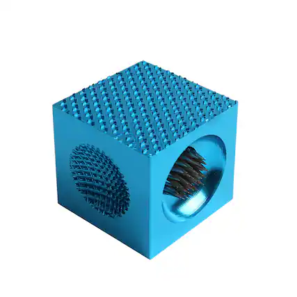 Front. GSE Games & Sports Expert - 5-in-1 Pool Cue Tip Tool Cube, Billiard Cue Tip Repair Tool Scuffer/Shaper/Aerator (Blue) - Blue.