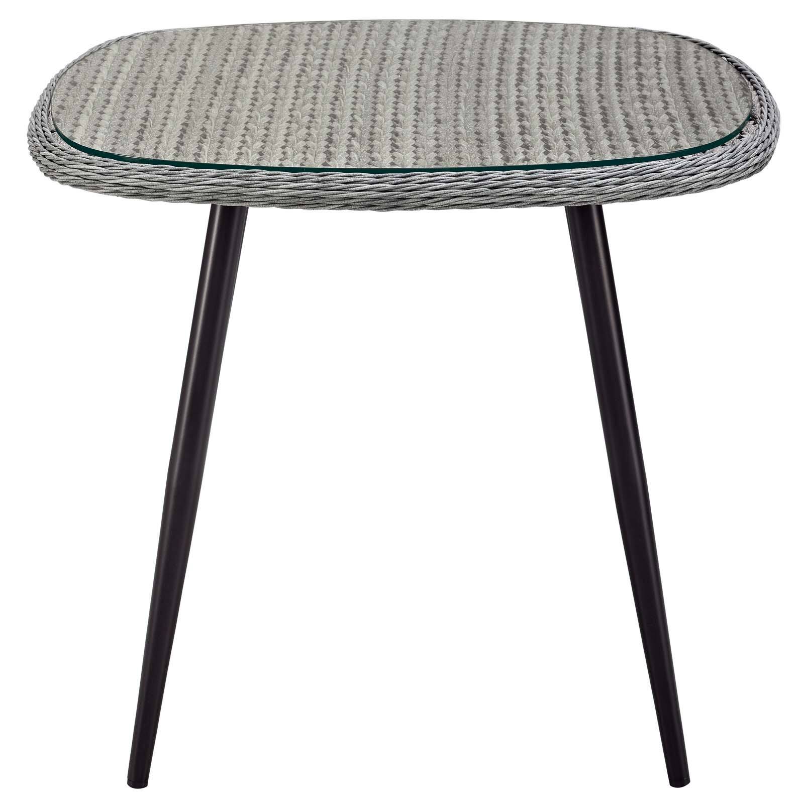 Left. Modway - Endeavor 36" Outdoor Patio Wicker Rattan Dining Table by Modway - Gray.