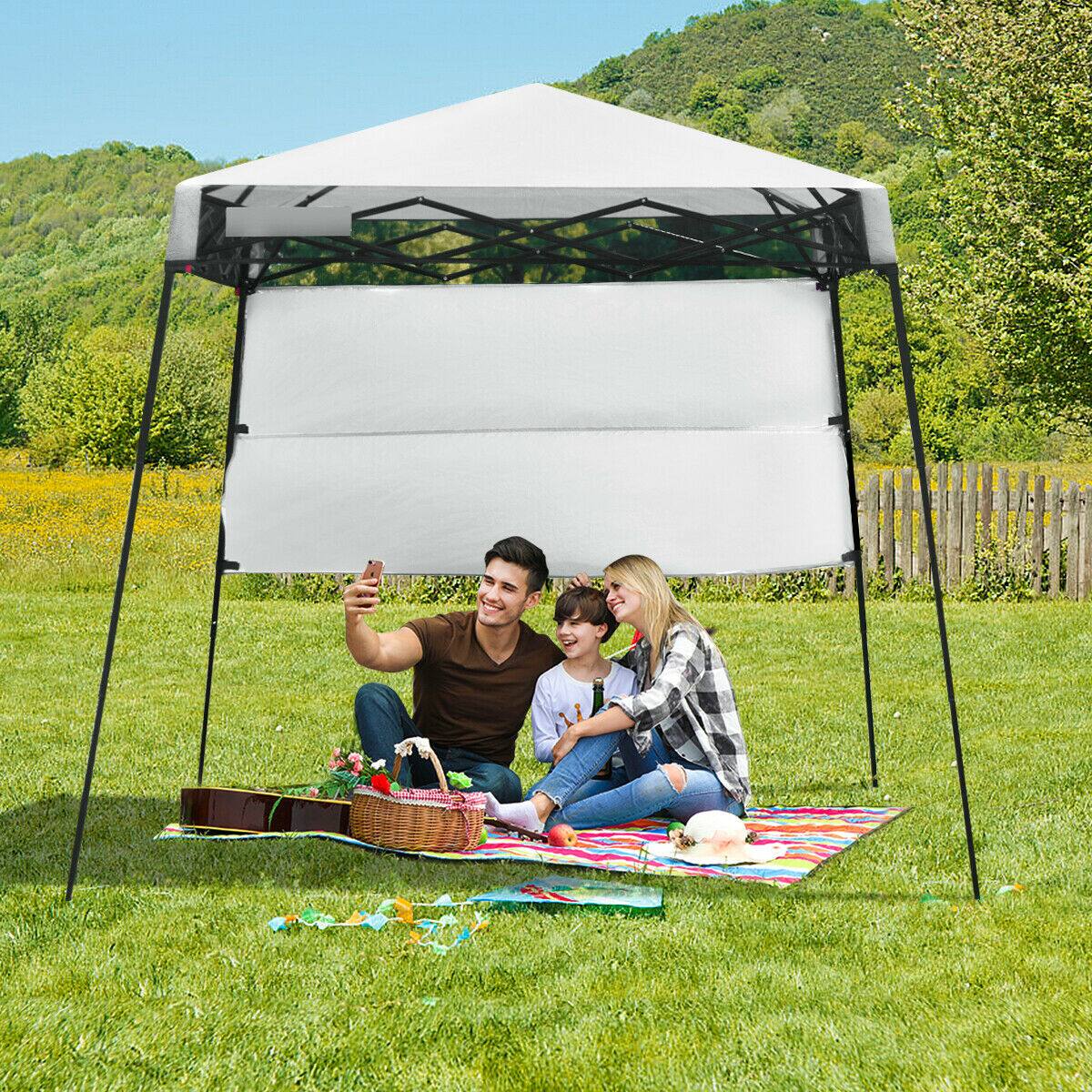 Alt View 1. Costway - Costway 7x7 FT Slant Leg Pop-up Canopy Tent Shelter Adjustable Portable Carry Bag - White.