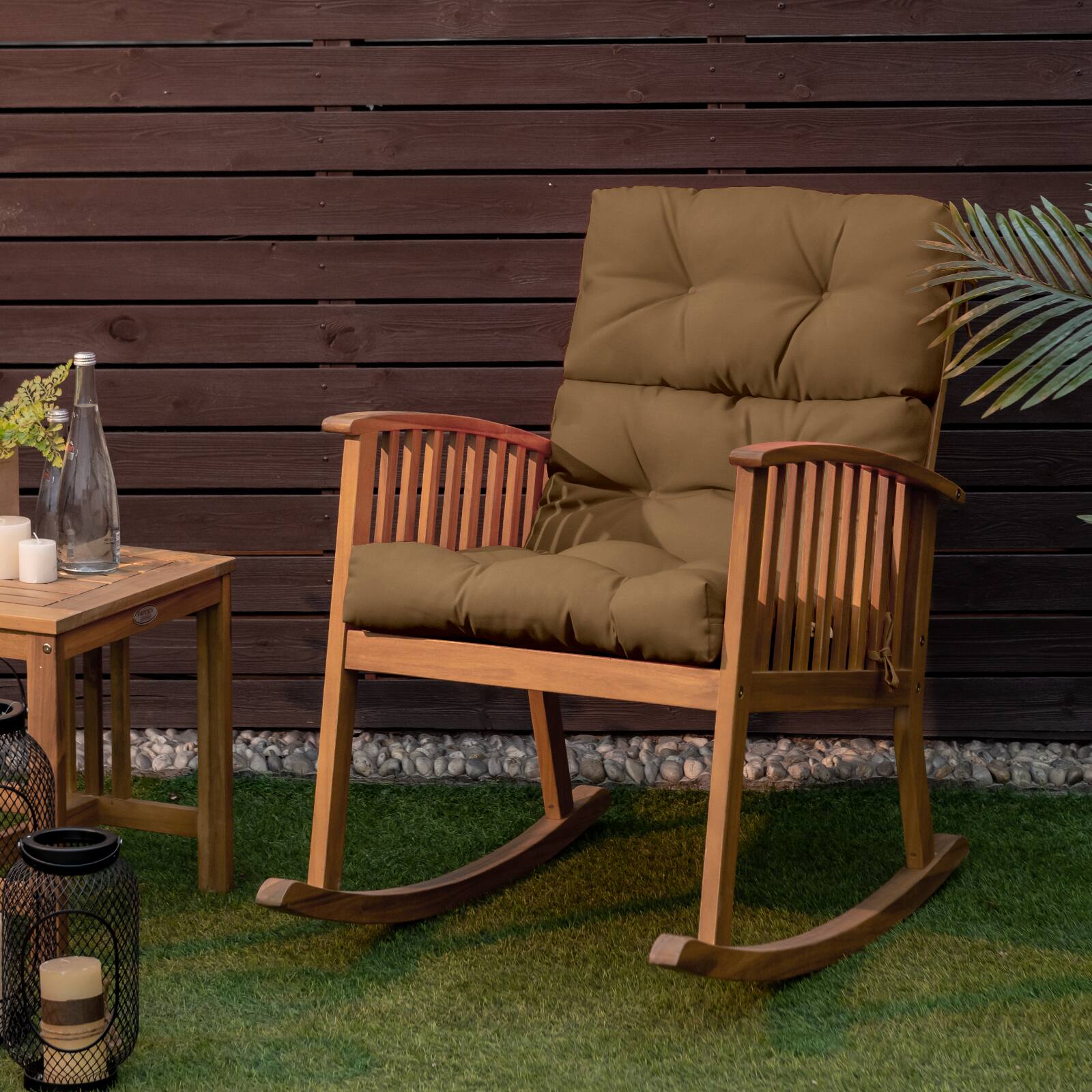 Alt View 1. Costway - Costway 2 PCS Outdoor Back Chair Cushion Tufted Pillow Patio Seating Pad - Brown.