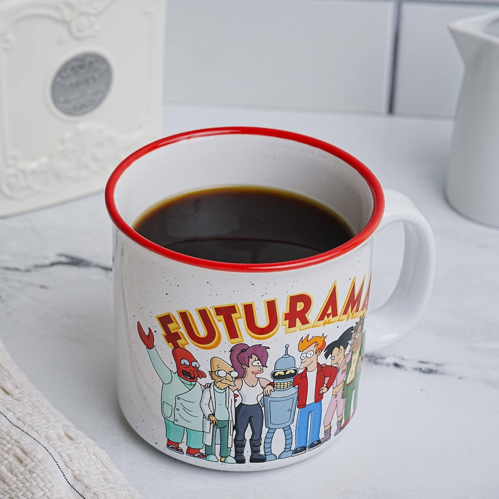 Alt View 4. Silver Buffalo - Futurama Planet Express Crew Ceramic Camper Mug | Holds 20 Ounces - White.