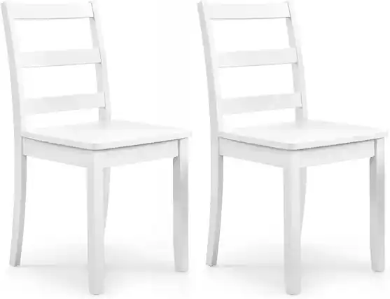 Front. Costway - Costway Dining Chairs Set of 2 Wood Dining Room Kitchen Side Chairs - White.